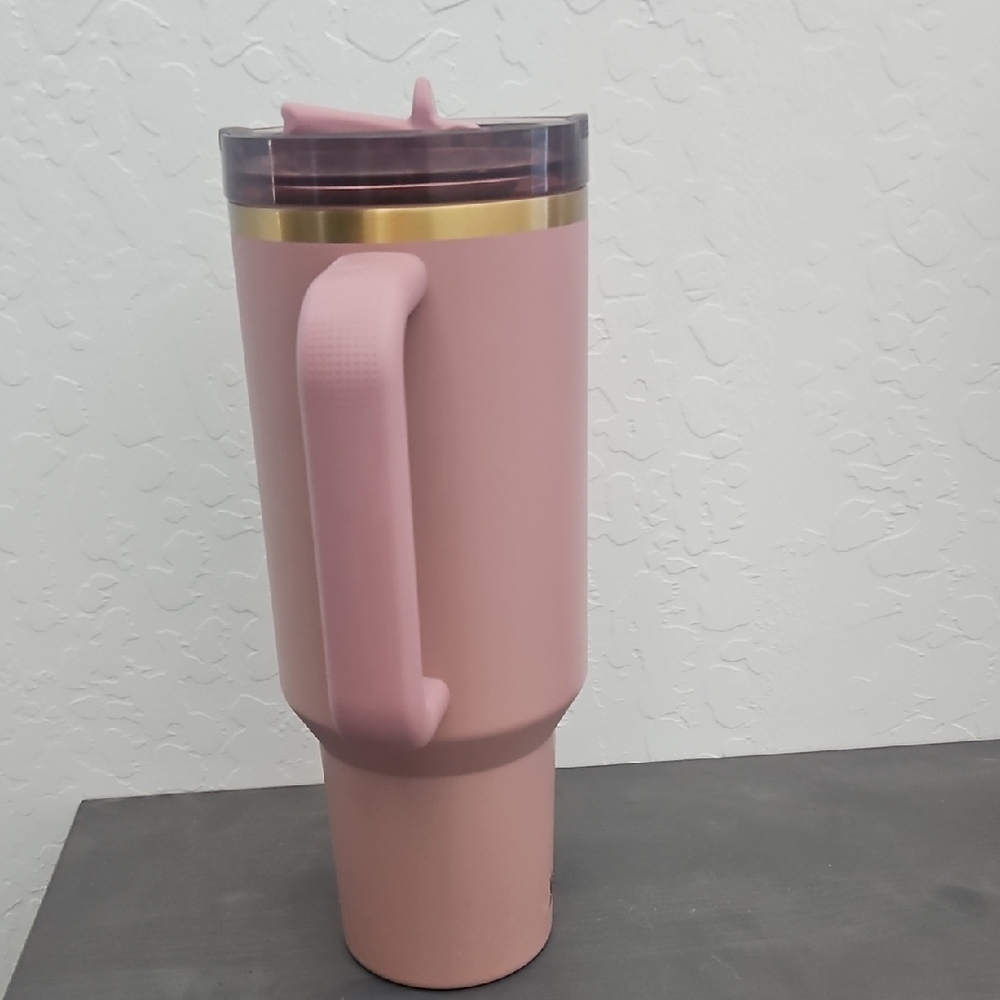 40 Ounce Stanley Rose Travel Mug with Gold Detail - Picture 3 of 9